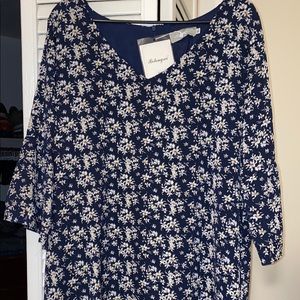 Mid-Length Floral Bell-Sleeve Dress